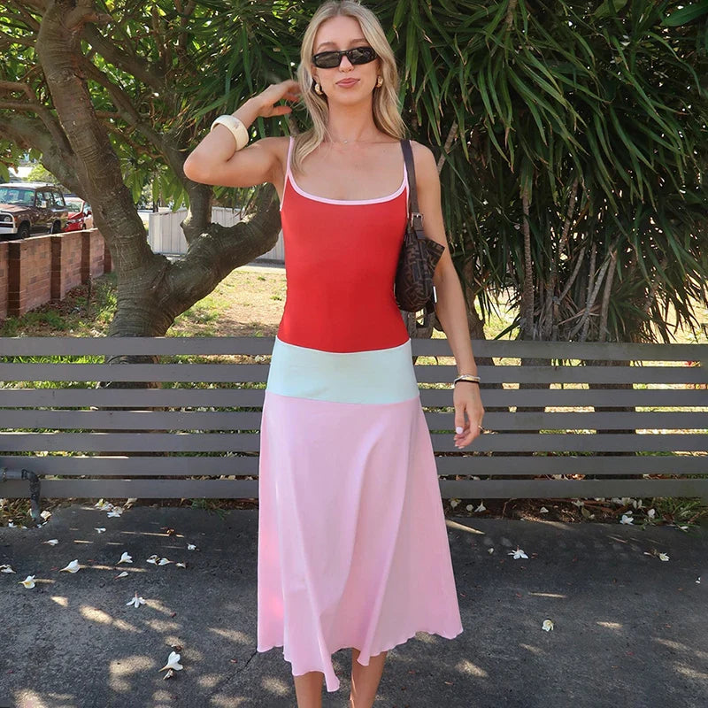 Elegant Sleeveless Slim Midi Dress