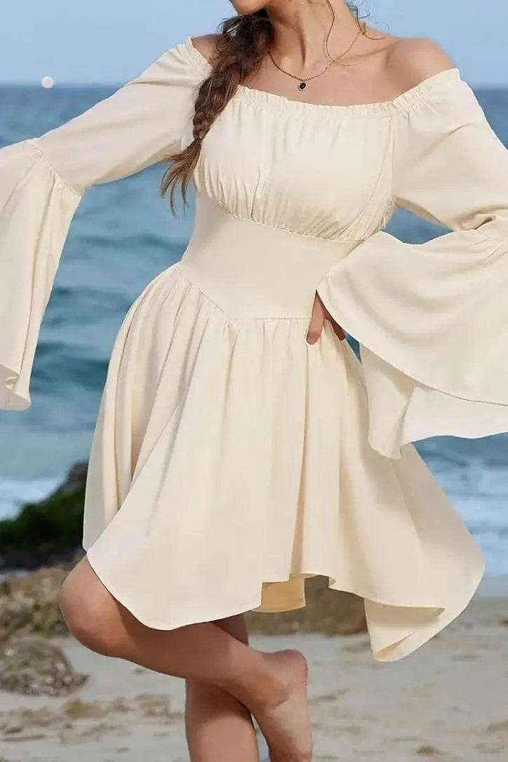 Strapless Slim Off-Shoulder High Waist Irregular Mini Dress