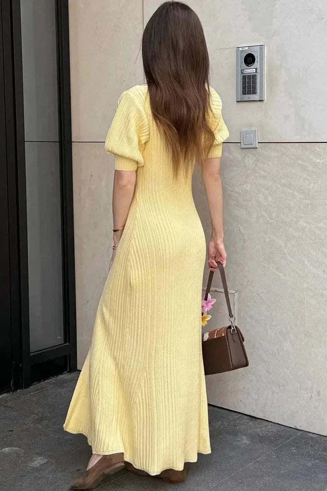 Elegant Short Sleeves Loose Maxi Dress