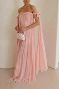Off-Shoulder High Waist Maxi Dress