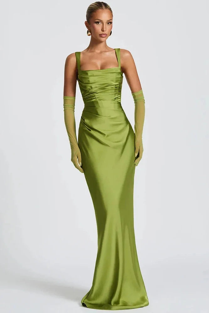 Backless Off-Shoulder Sleeveless Lace-Up Bodycon Maxi Dress