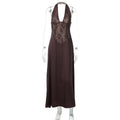 Hollow Lace Backless Slim Maxi Dress