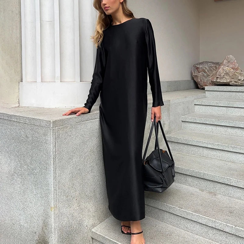 Patchwork High Waist Split Maxi Dress