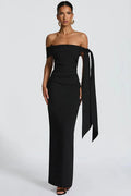 Off-Shoulder Strapless Sleeveless Backless Bodycon Maxi Dress
