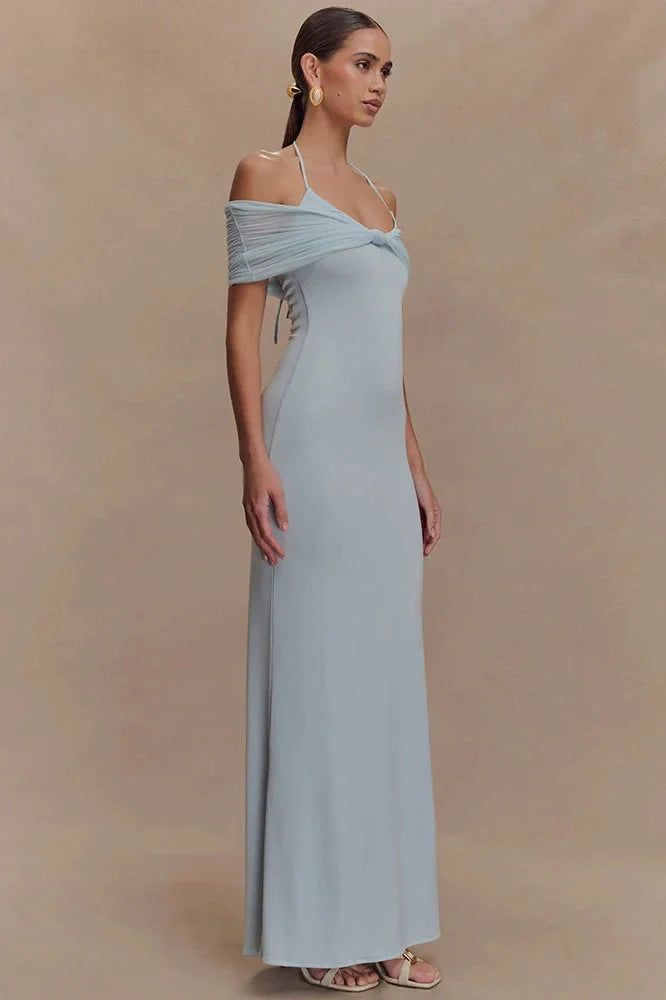 Off-Shoulder Strapless Sleeveless Backless Maxi Dress