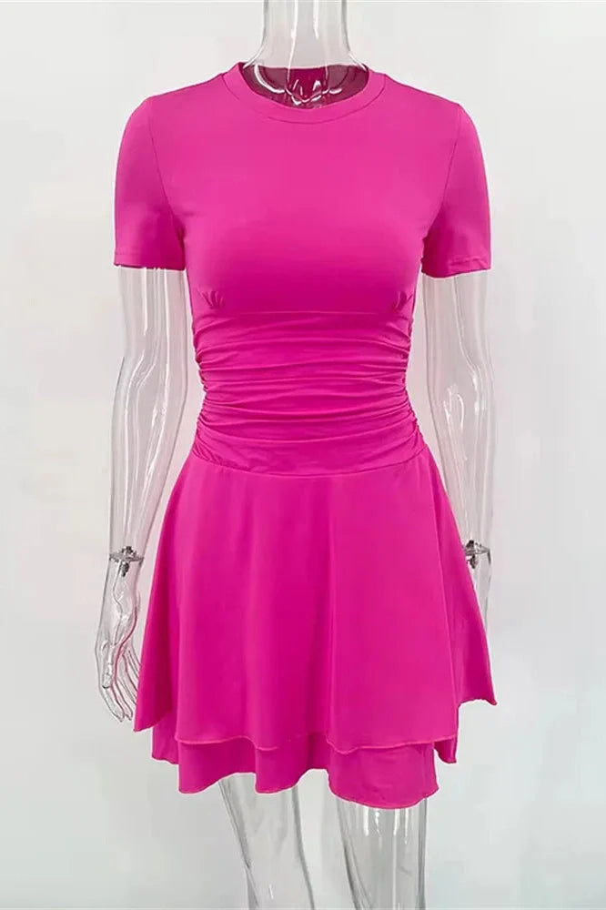 Short Sleeves Slim Fit Mini Dress