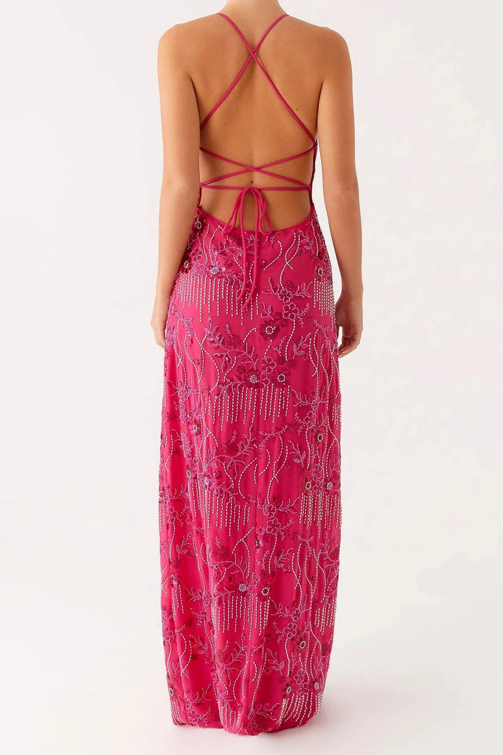 Sleeveless Backless Spaghetti Strap Maxi Dress