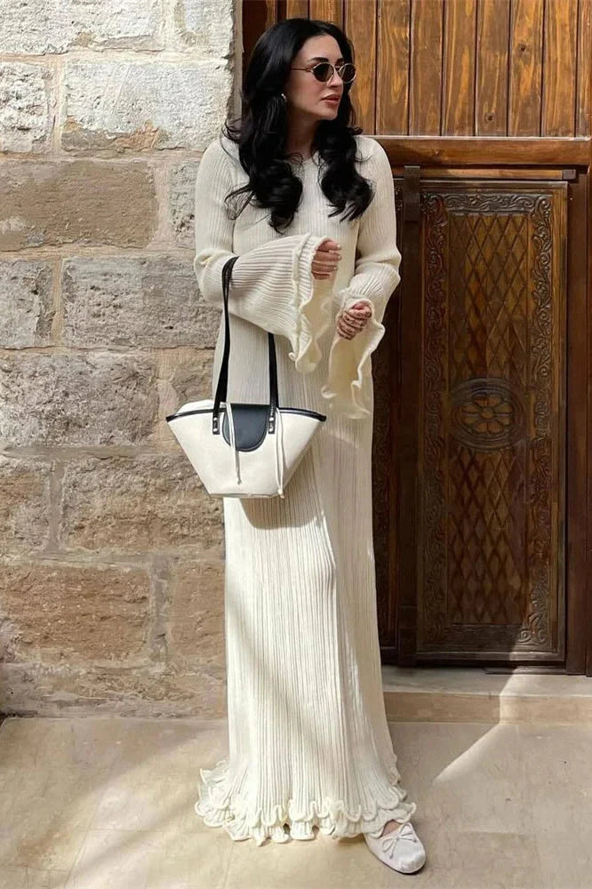Lace-Up Patchwork Loose Maxi Dress