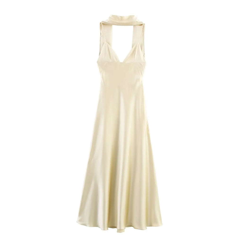 V-Neck Sleeveless Backless Slim Maxi Dress