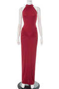 Sleeveless Slim High Waist Split Maxi Dress