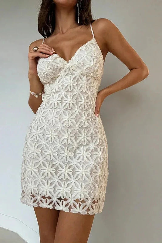 Hollow Out Sleeveless Slim Mini Dress