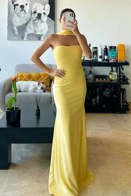 Elegant Off Shoulder Slim Strapless High Waist Maxi Dress