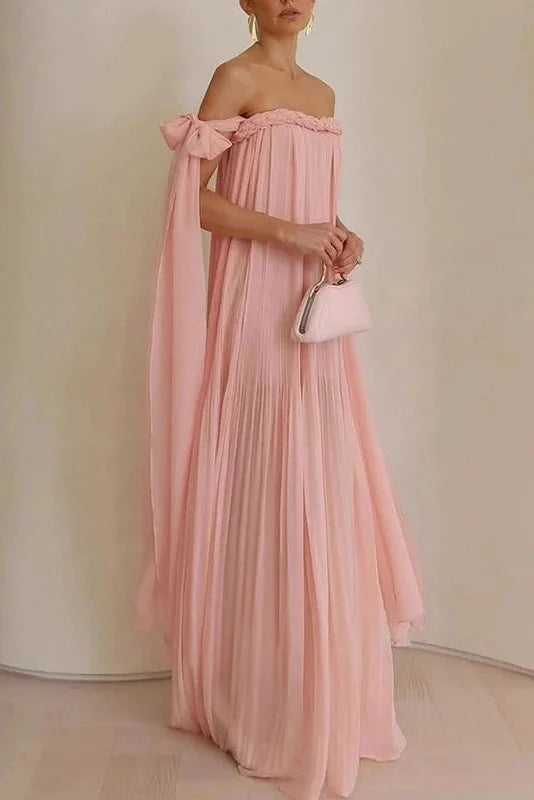 Off-Shoulder High Waist Maxi Dress