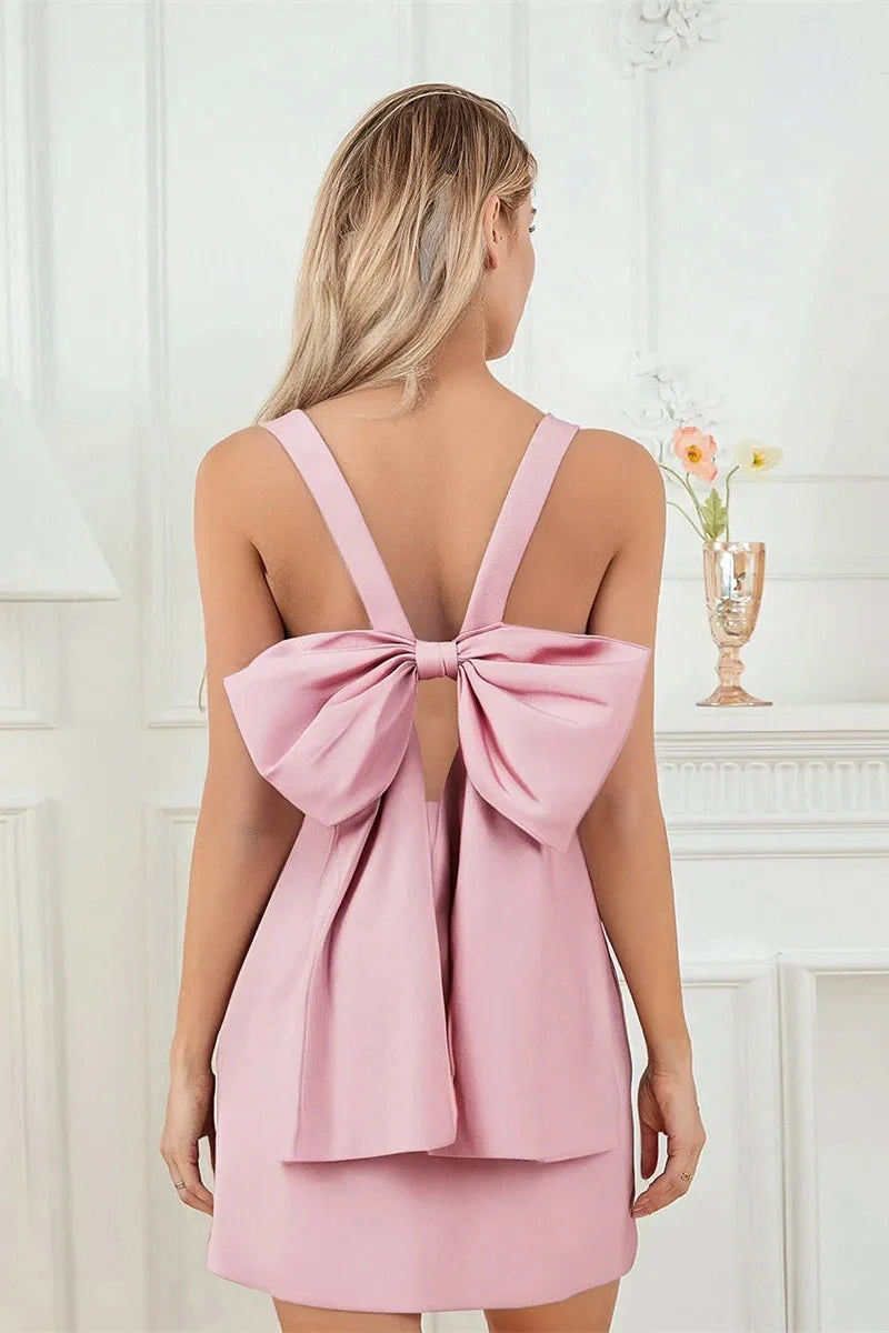 Backless Sleeveless A-Line Bodycon Mini Dress