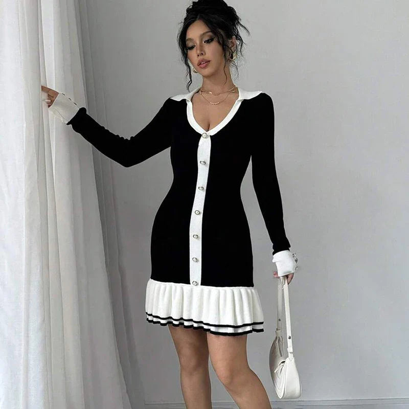 Elegant Backless Lace-Up Mini Dress