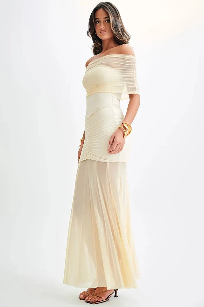 Off-shoulder Strapless Sleeveless Backless Maxi Dress