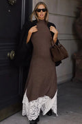 Elegant Lace Sleeveless Slim Maxi Dress
