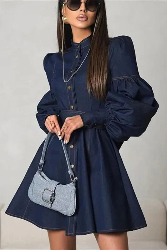 Elegant Lace-Up High Waist Slim Mini Dress