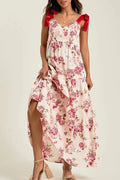 Sleeveless Backless Tie-Up Printed Maxi Dress