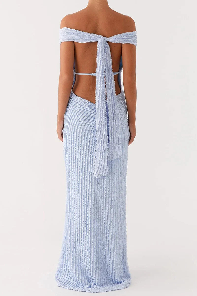 Bodycon Off-Shoulder Slim Fit Maxi Dress