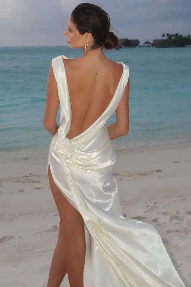 Elegant Backless High Split Maxi Dress
