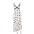 Lace Print Spaghetti Strap Slim Midi Dress