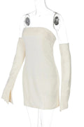 Strapless Backless Slim A-Line High Waist Mini Dress