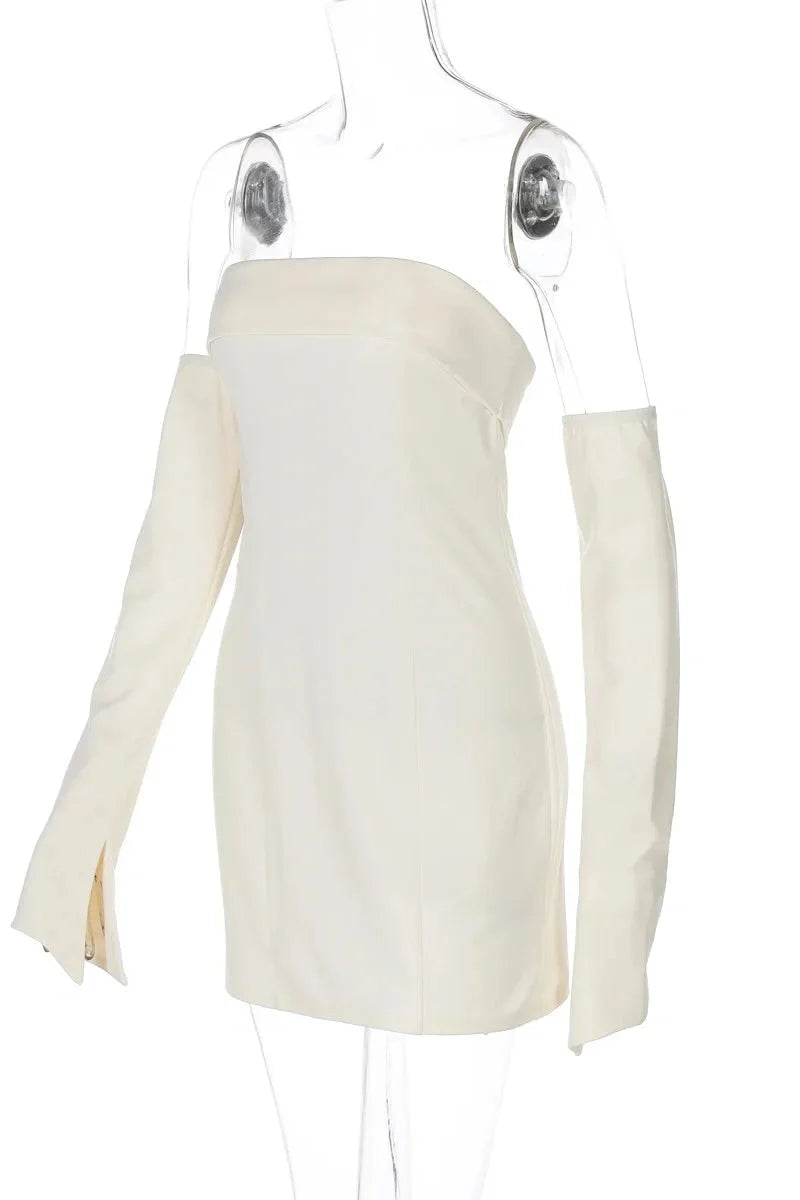 Strapless Backless Slim A-Line High Waist Mini Dress