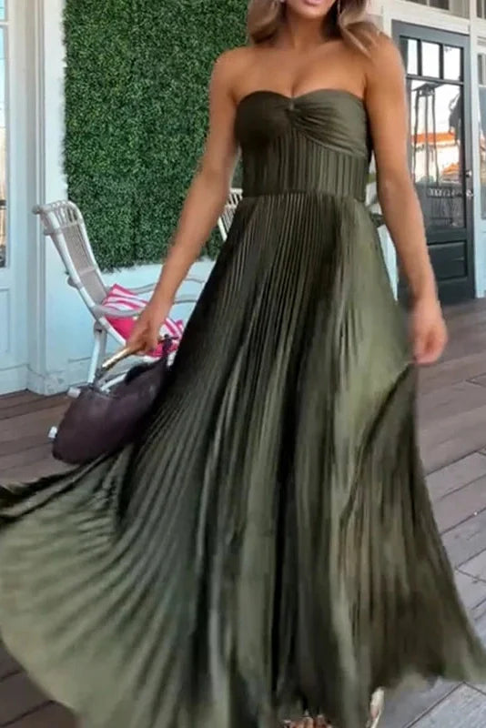 Elegant High Waist Sleeveless Backless Maxi Dress