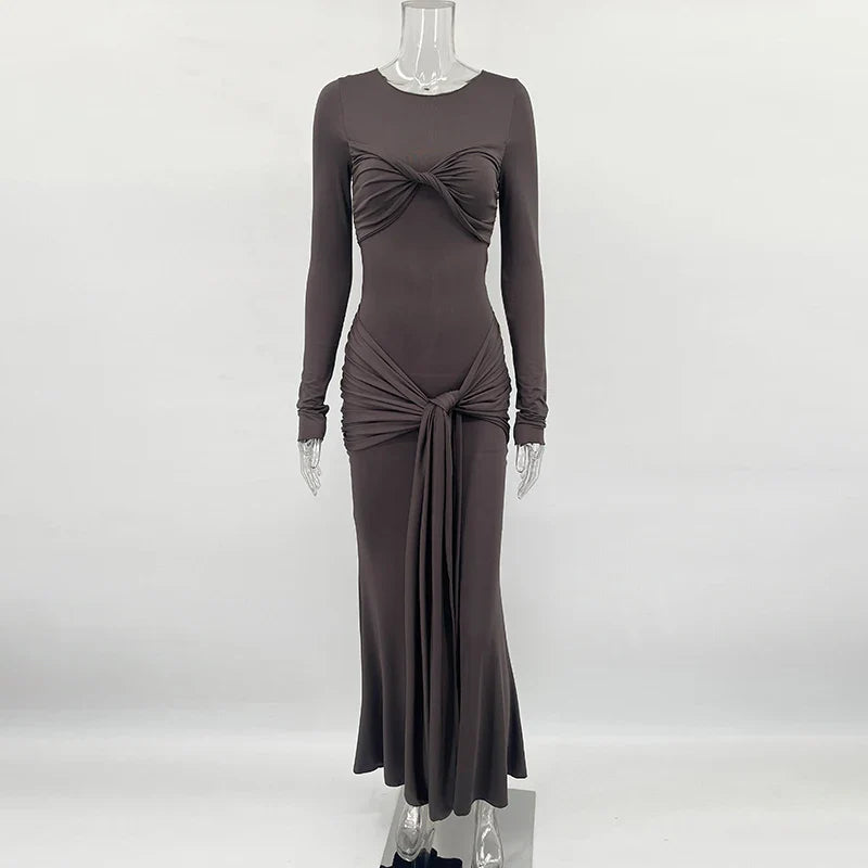 Elegant Long Sleeve Bodycon Maxi Dress