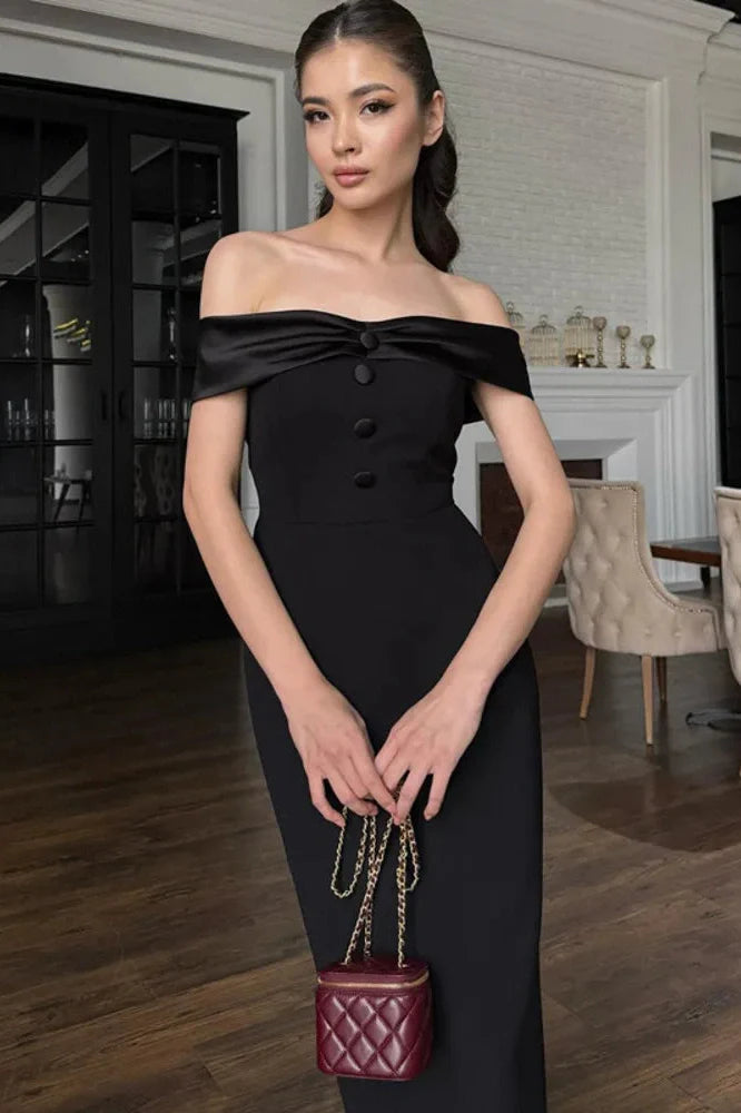 Off-Shoulder Strapless Sleeveless Backless Bodycon Split Maxi Dress