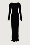 Backless Knitted Flare Sleeve Bodycon Midi Dress