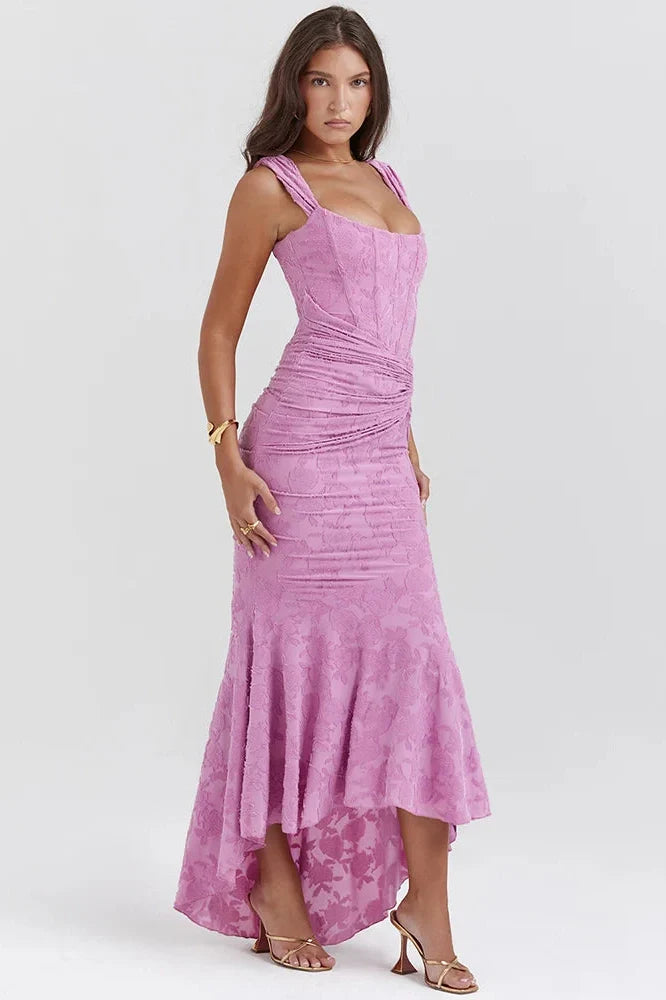 Off-shoulder Strapless Sleeveless Backless Maxi Dress