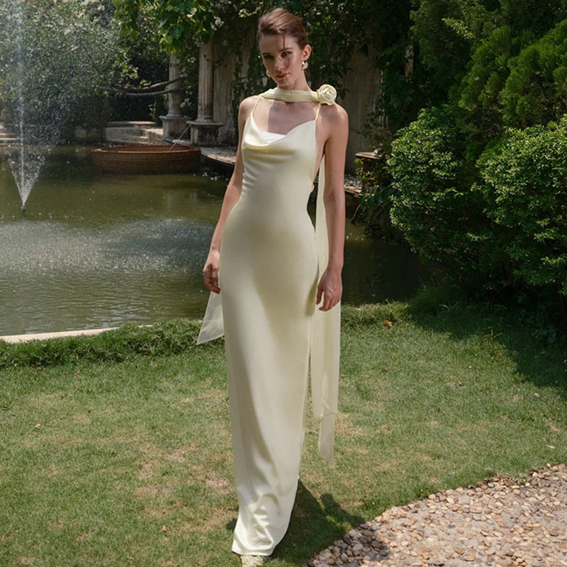 Backless Spaghetti Strap Maxi Dress