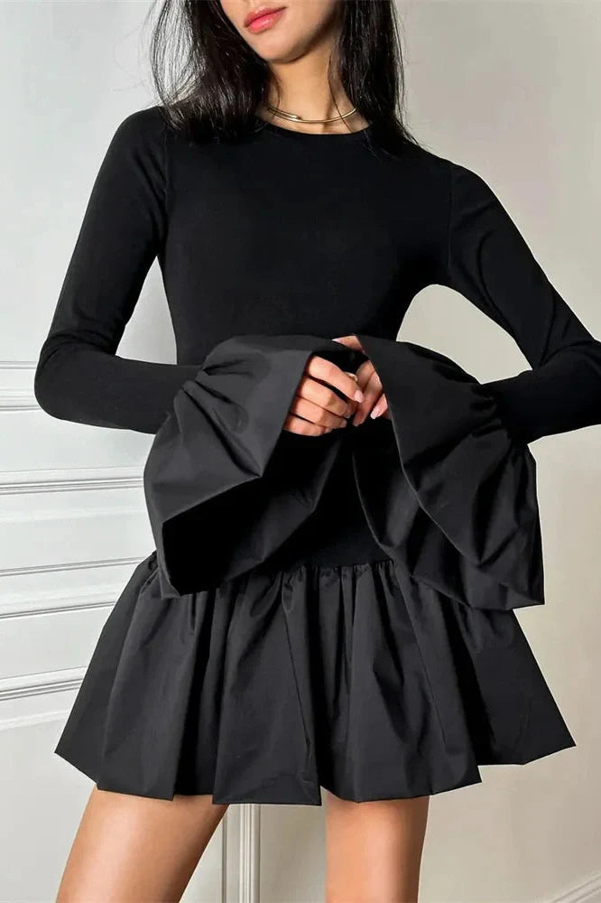 Patchwork High Waist Slim Bodycon Mini Dress