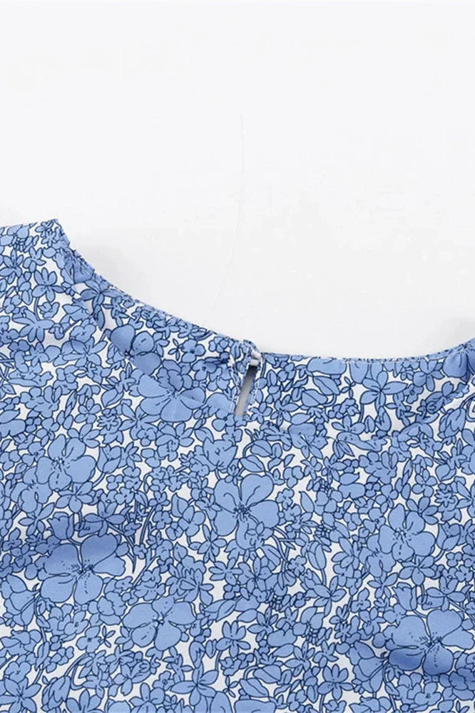 Printed Long Sleeve Pleated Patchwork Slim Mini Dress