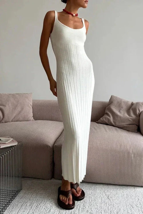 Backless High Waist Sleeveless Slim Maxi Dress