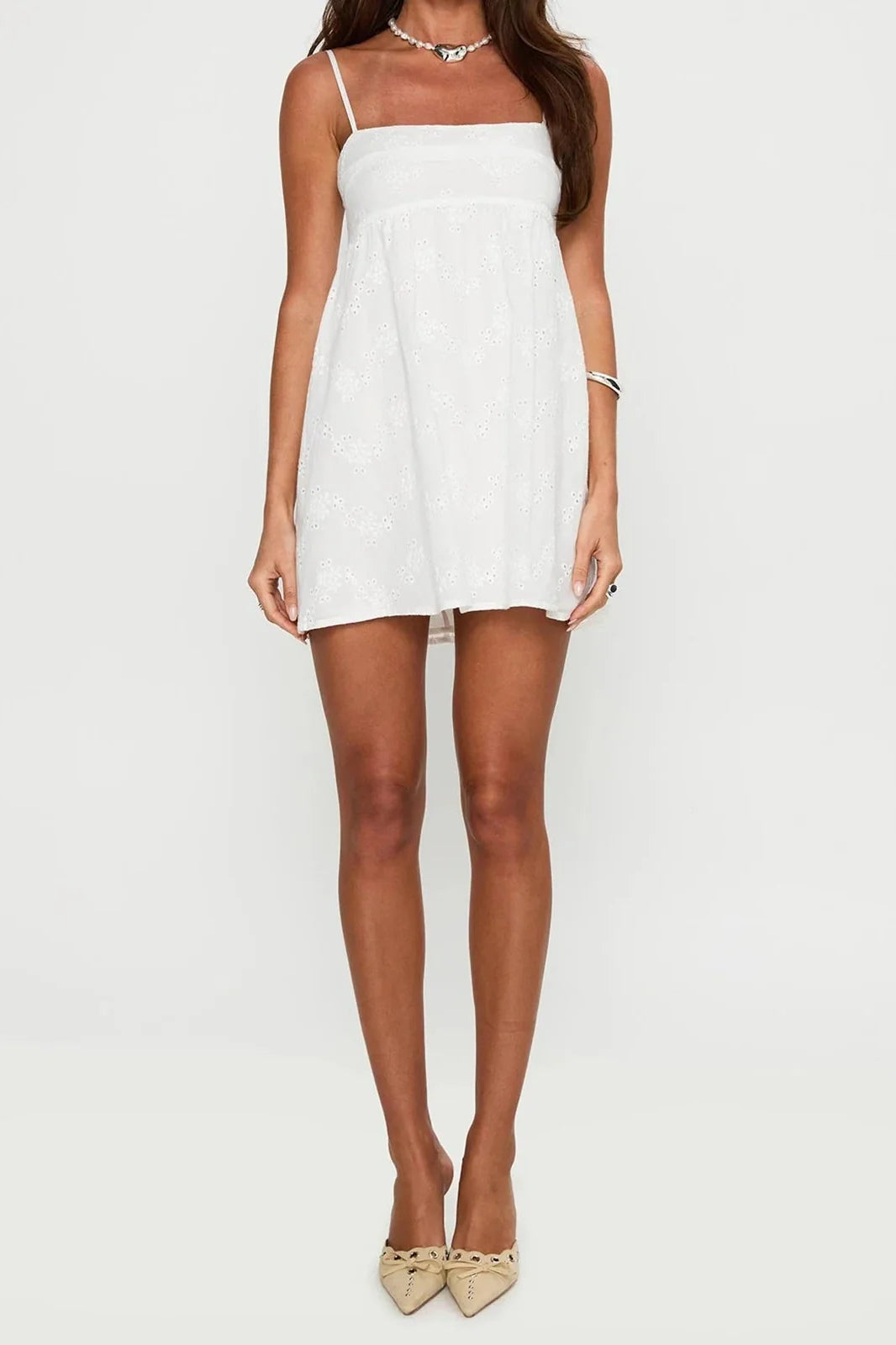 Floral Square Neck Spaghetti Strap Backless Mini Dress