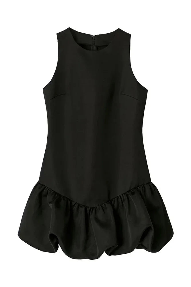 Sleeveless Patchwork Zipper Mini Dress