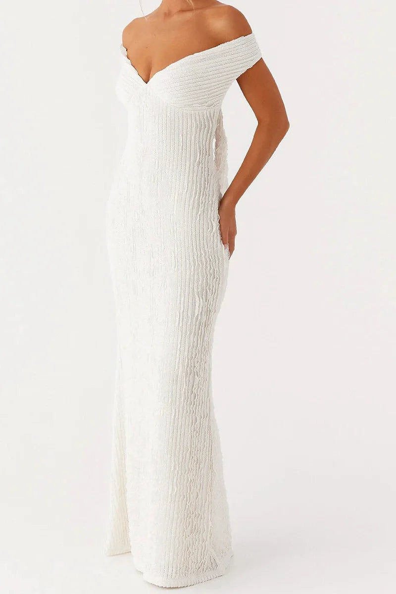 Bodycon Off-Shoulder Slim Fit Maxi Dress