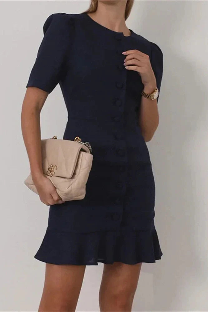 Short Sleeve Patchwork Bodycon Mini Dress