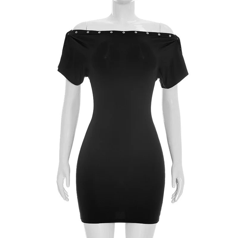 Short Sleeve Slim High Waist Mini Dress