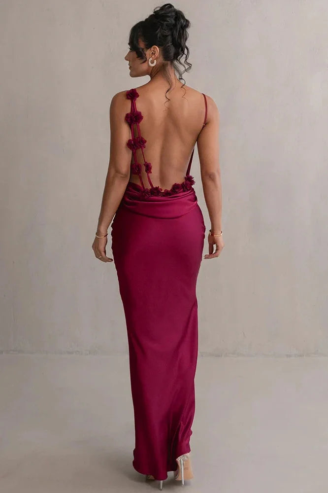 Backless Spaghetti Strap Sleeveless Maxi Dress