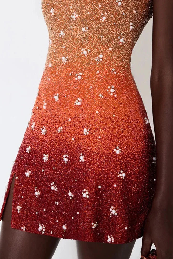 Elegant Printed Sleeveless Slim Backless Mini Dress