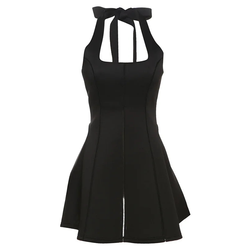 Elegant Sleeveless High Waist Mini Dress