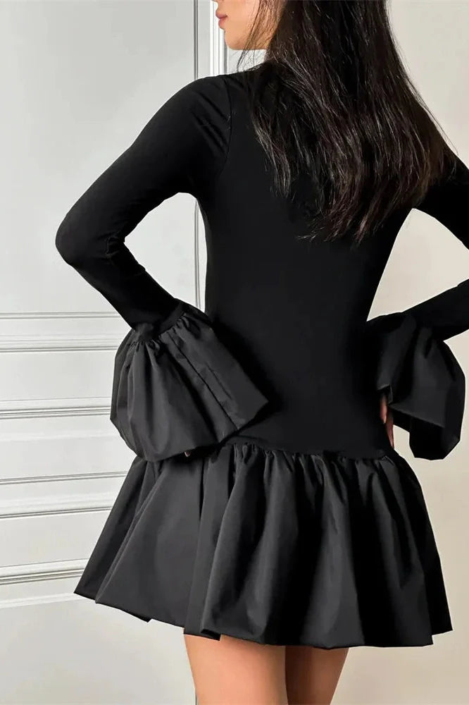 Patchwork High Waist Slim Bodycon Mini Dress