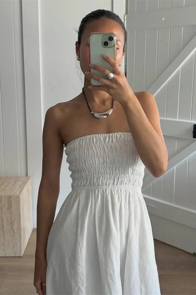 Backless Patchwork High Waist Maxi Dress