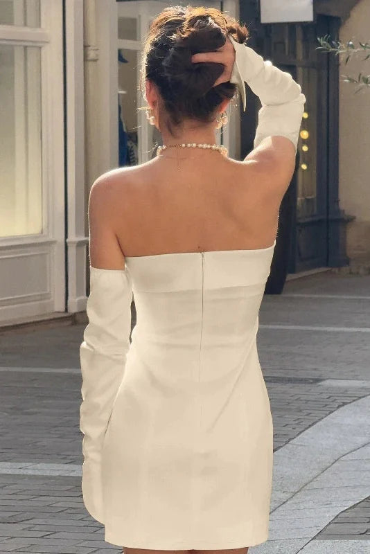 Strapless Backless Slim A-Line High Waist Mini Dress