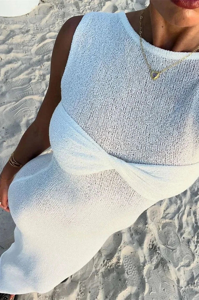 Sleeveless See-Through Bodycon Maxi Dress