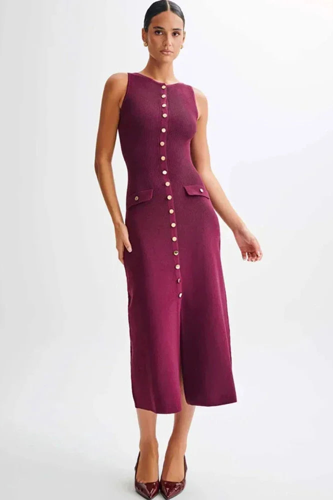Sleeveless Patchwork High Waist Pocket Maxi Dress